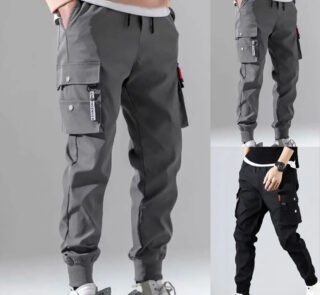 Elastic Men's Multi-Pocket Trousers