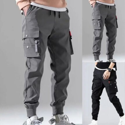 Elastic Men's Multi-Pocket Trousers