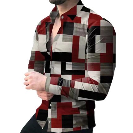 Men's 3D Printed Long Sleeve Shirt